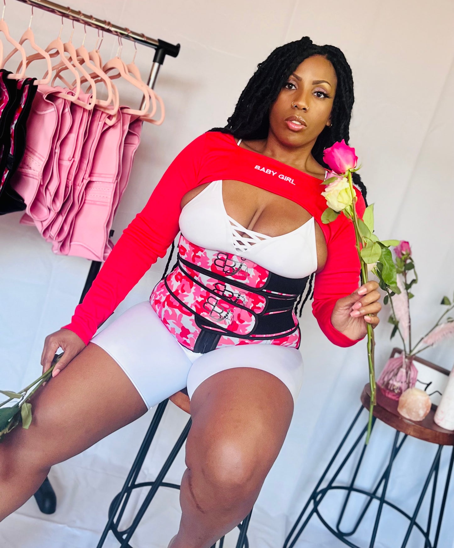 Pink Camo Triple Strap Bodied Waist Trainer