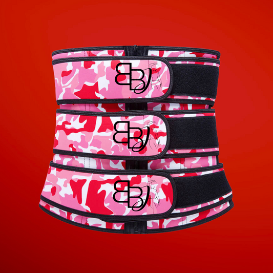 Pink Camo Triple Strap Bodied Waist Trainer